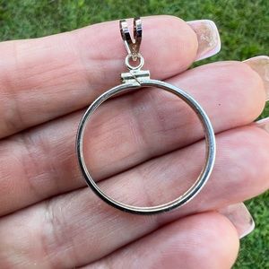 Sterling Silver Quarter Holder 25MM Pendant
